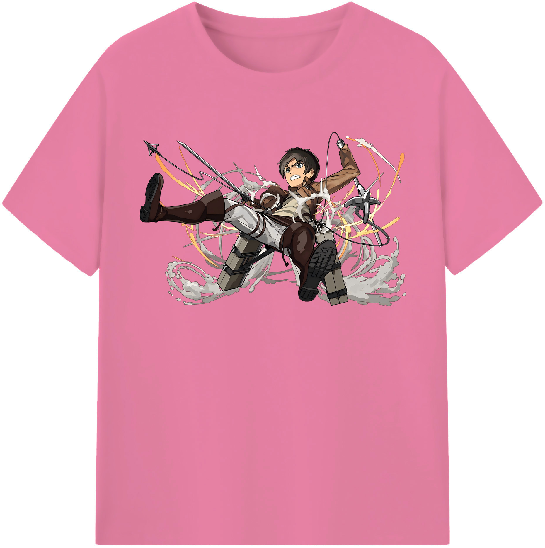 （画像用） 進撃の巨人 エレン･イェーガー Attack on Titan Eren Jäger 綿100％半袖Tシャツ（フロントプリント）
